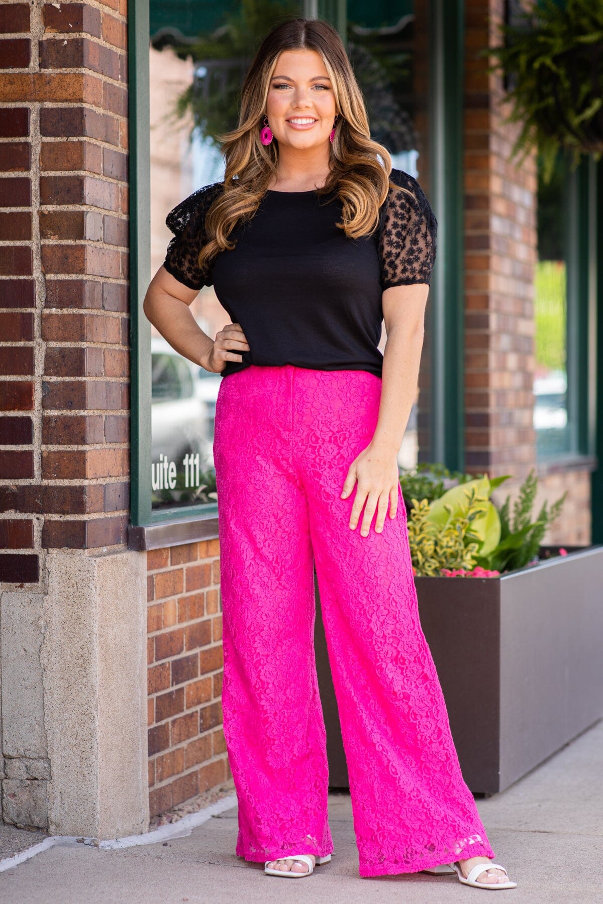 Zoozie LA Black Lace-Insert Bell-Bottom Pants - Plus Too | Best Price and  Reviews | Zulily
