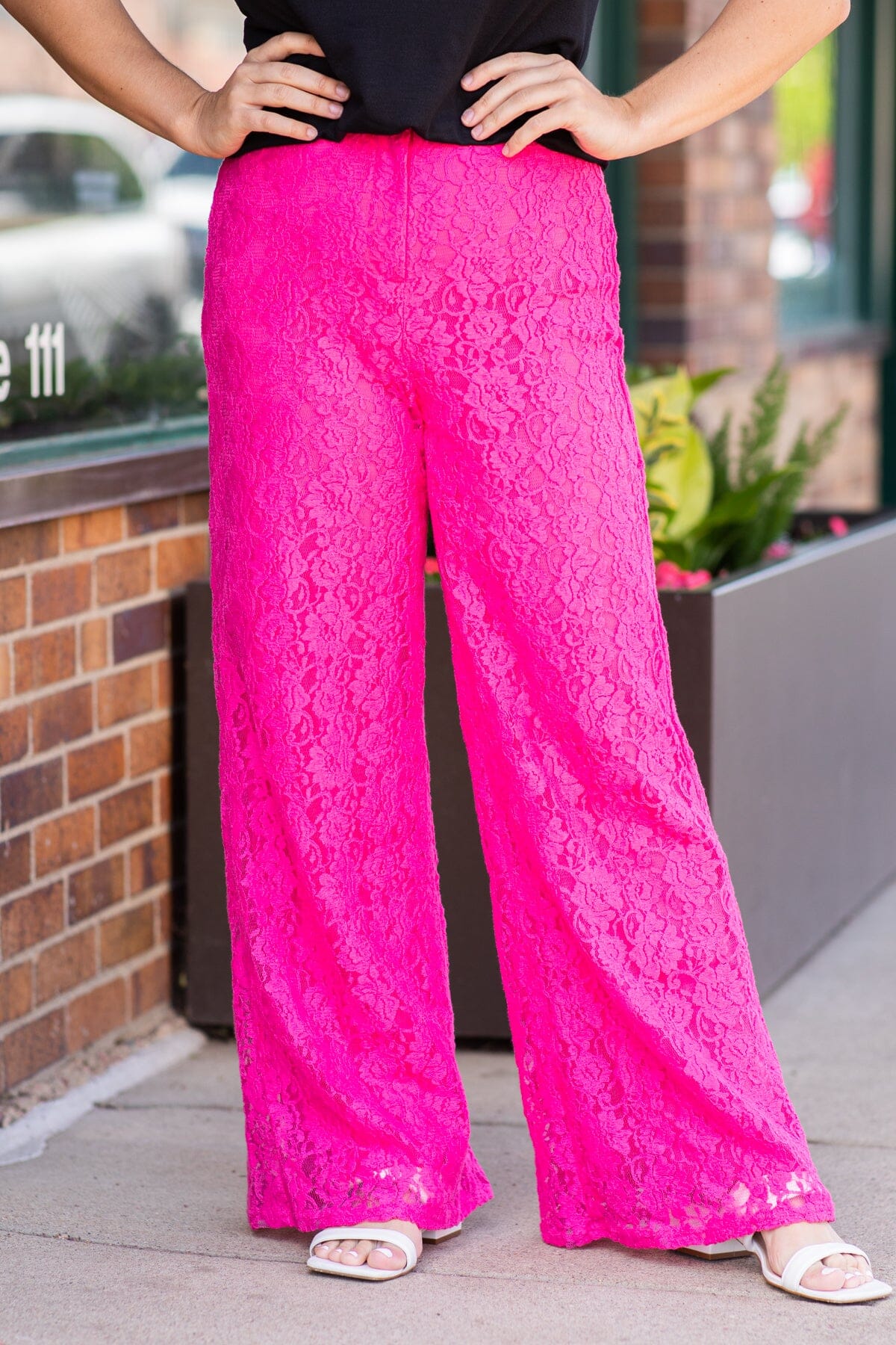 Pink hotsell lace pants