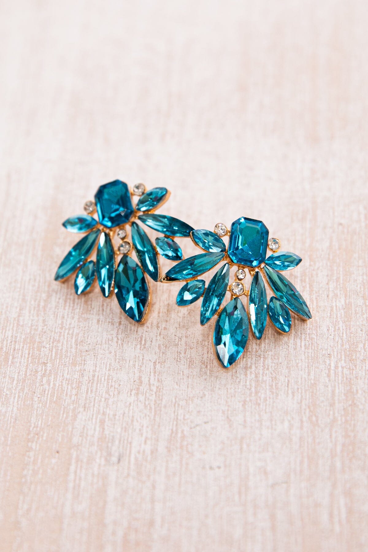 Sky Blue Rhinestone Stud Earrings - Filly Flair