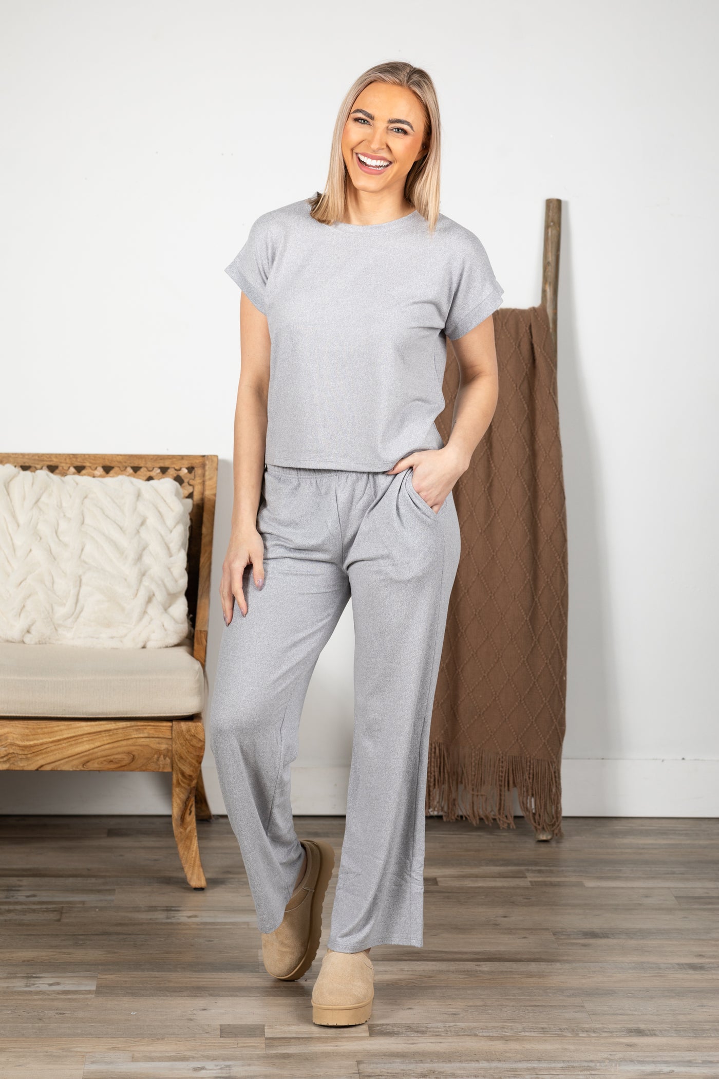 Short Sleeve Tee And Lounge Pants Set