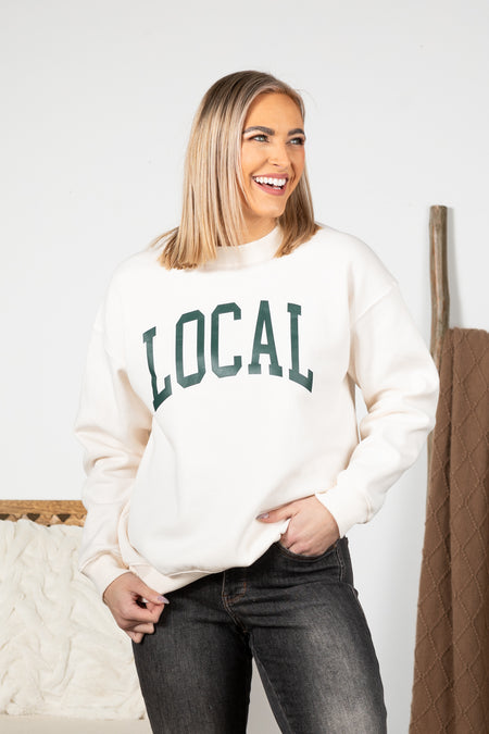 Local Printed Fleece Round Neck Sweatshirt