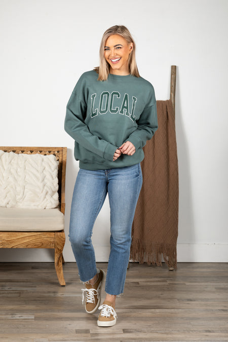 Local Printed Fleece Round Neck Sweatshirt