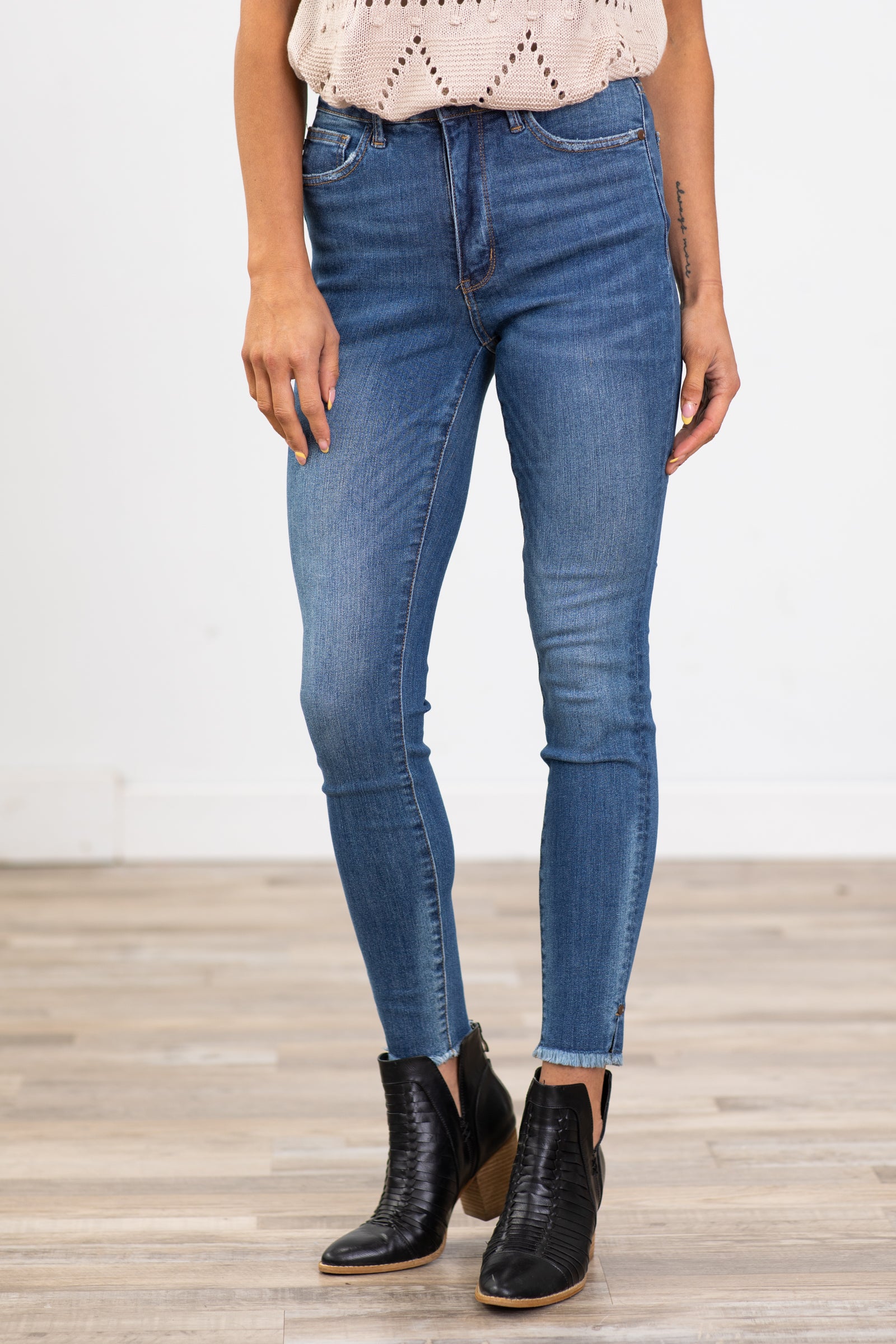 Judy Blue Tummy Control Jeans With Whiskering · Filly Flair