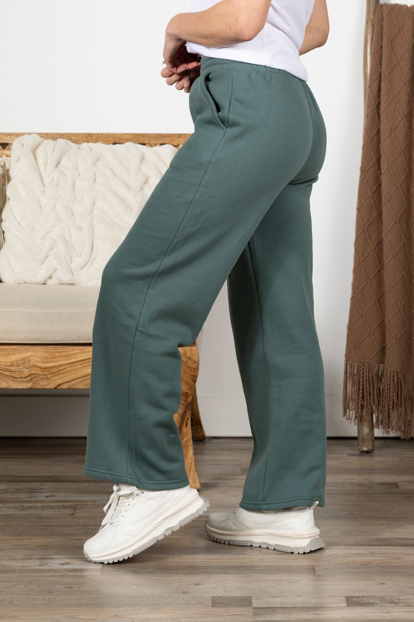 Fleece Drawstring Pants With Pockets