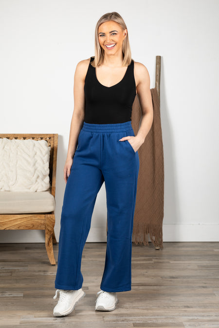 Fleece Drawstring Pants With Pockets