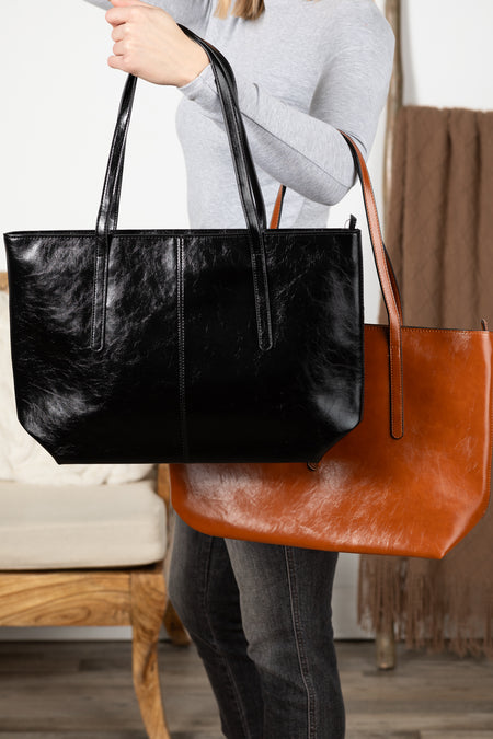 Large Capacity Vegan Leather Tote Bag