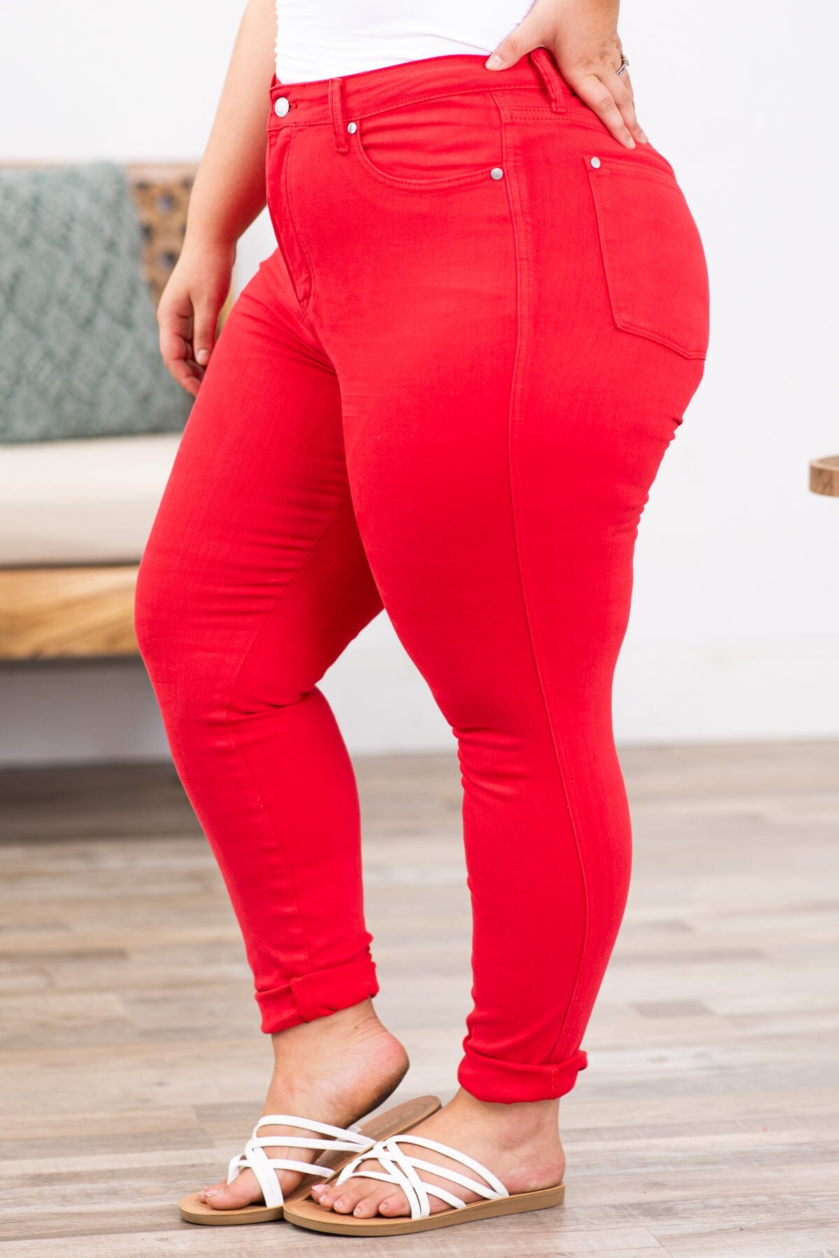 KanCan Non-Distressed Red Skinny Jeans
