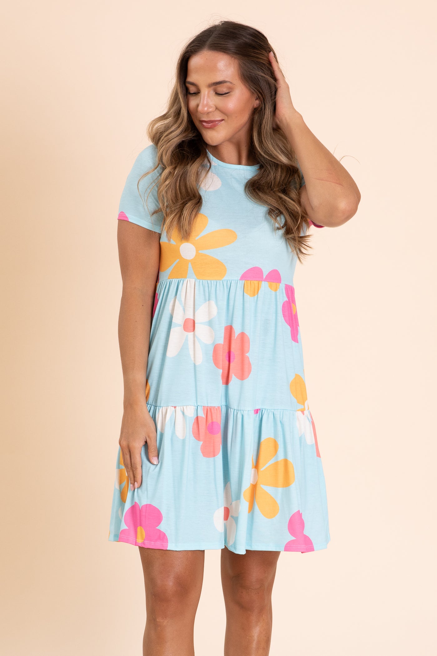 Floral Tiered Tee Knit Dress