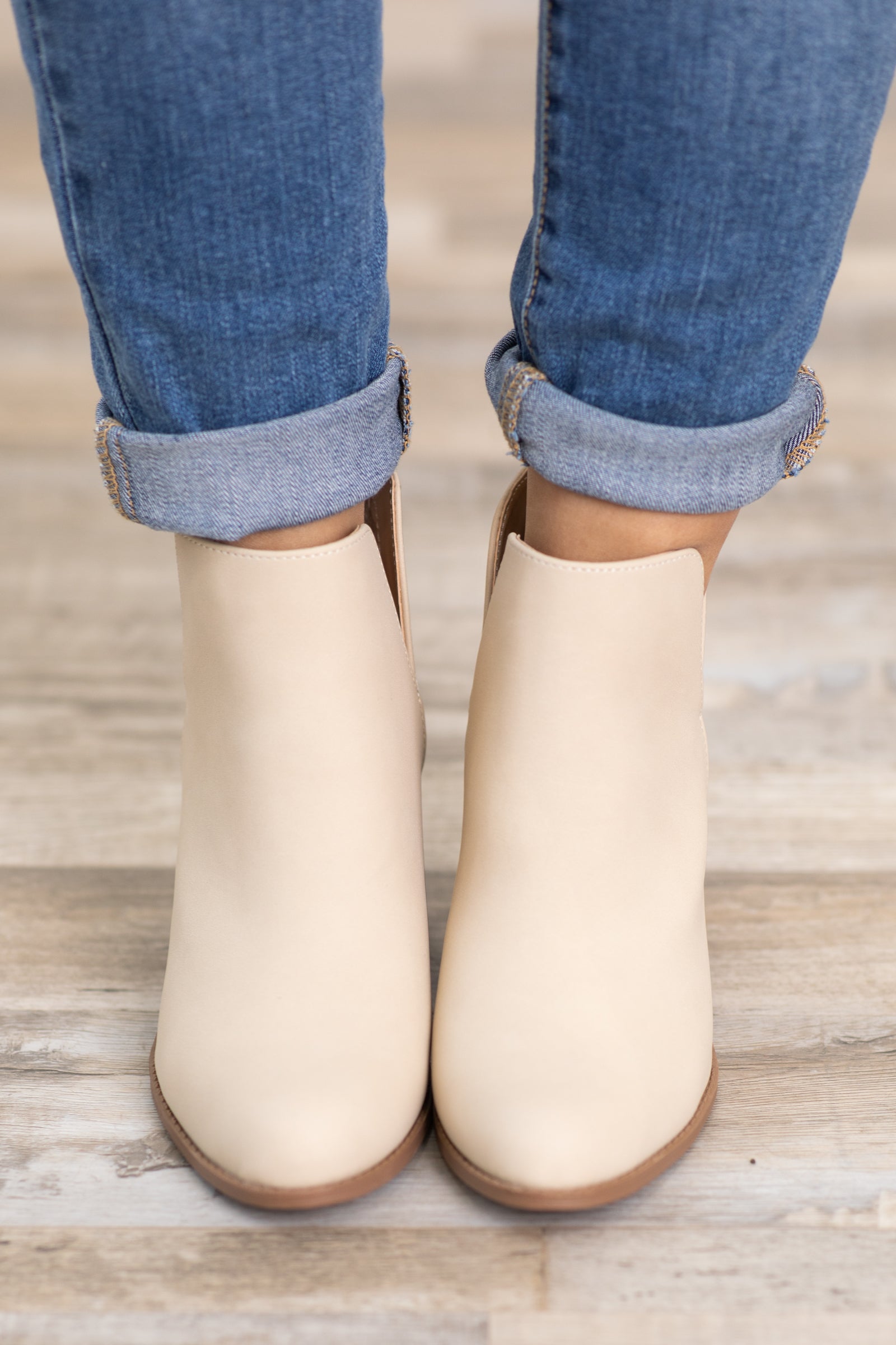 Beige booties deals