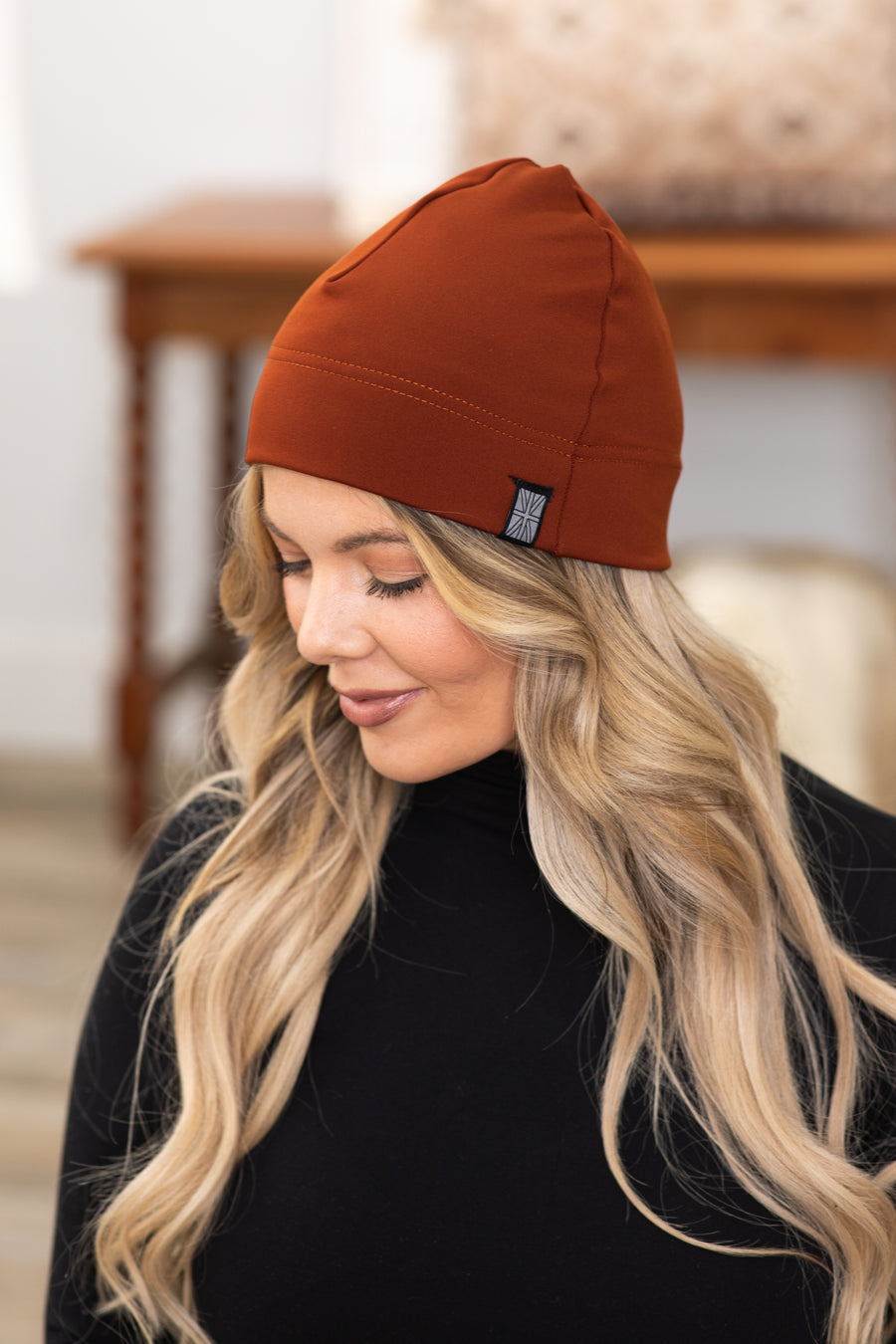 Dark Rust Thermal Knit Beanie