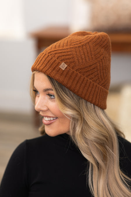 Cognac Textured Beanie