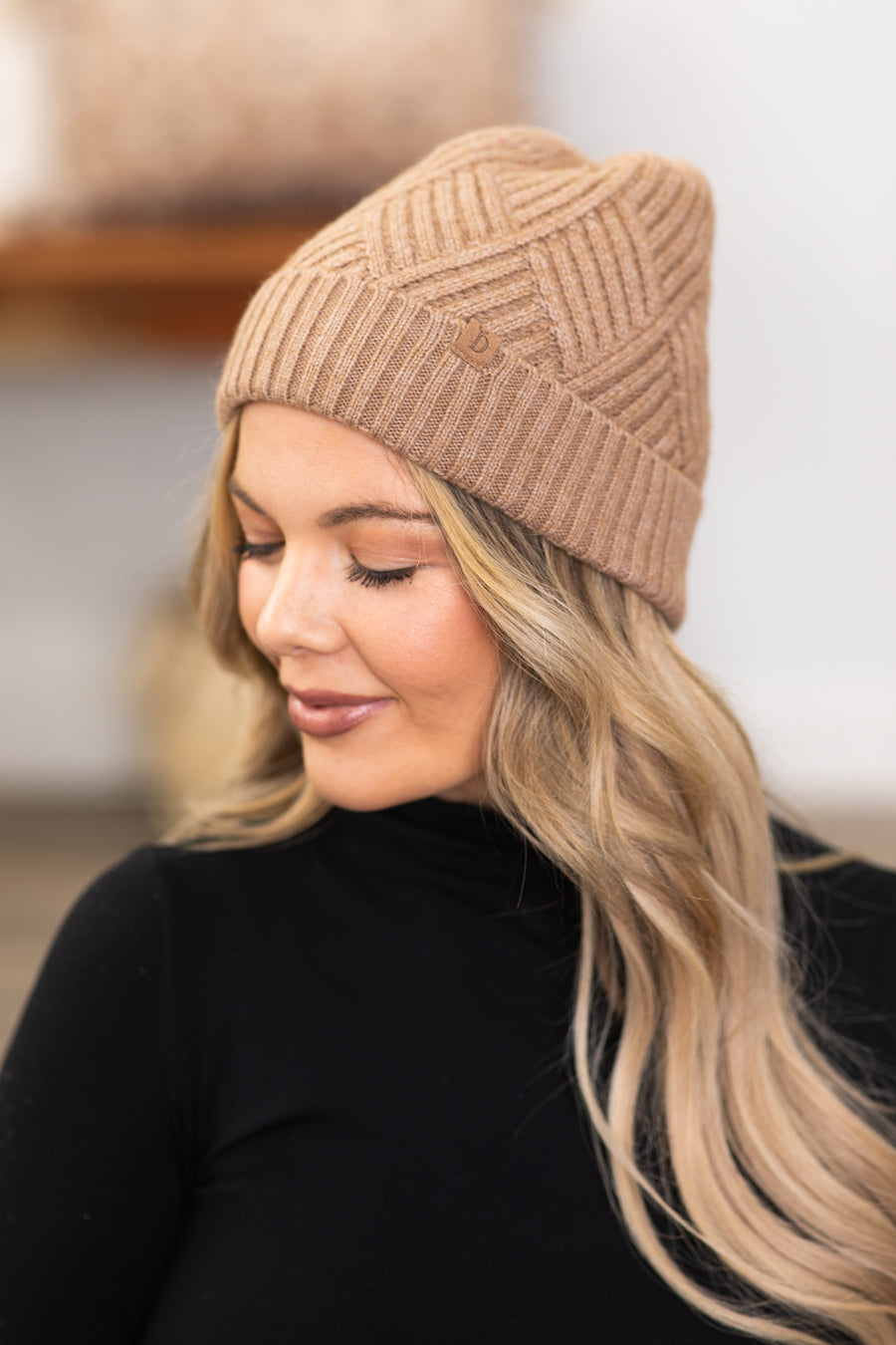 Tan Textured Beanie