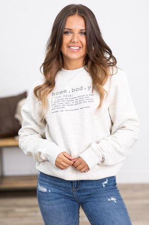 Light Grey Homebody Graphic Sweatshirt