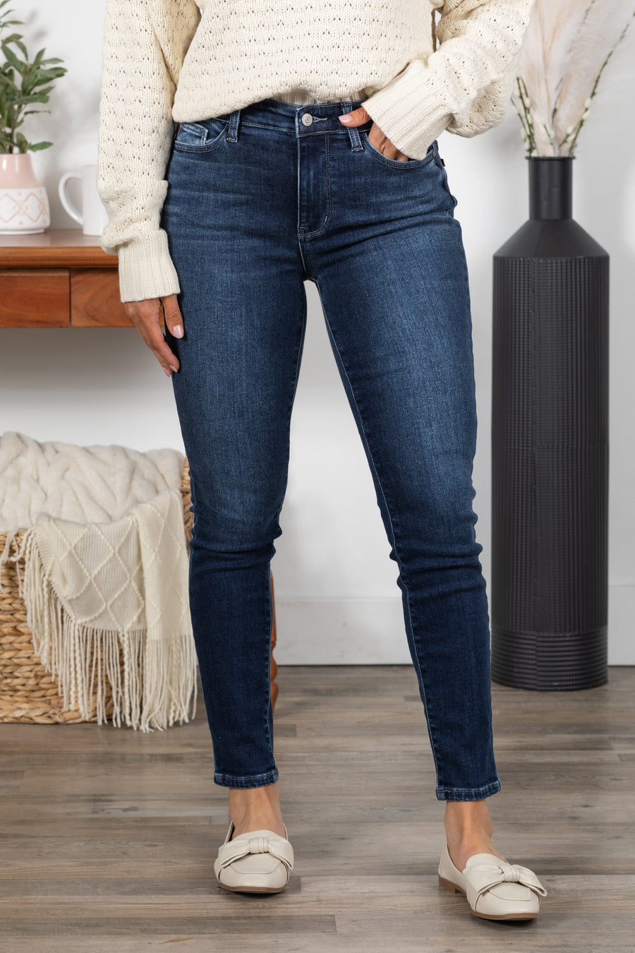 Judy Blue Dark Wash Thermal Skinny Jeans