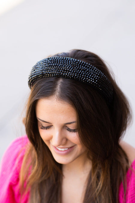 Black Rhinestone Headband - Filly Flair