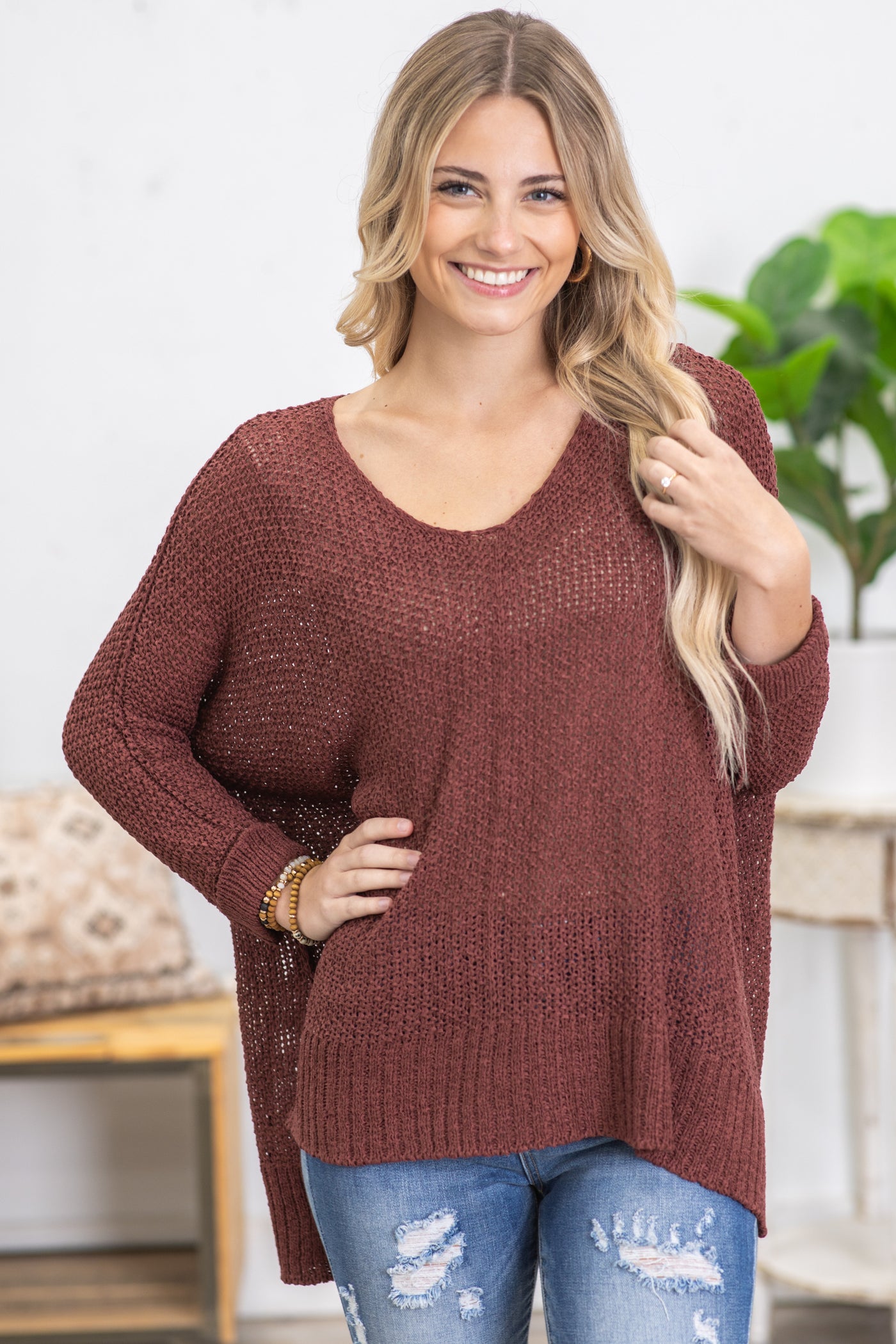 Boyfriend Fit Sweater Knit Top