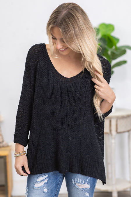 Boyfriend Fit Sweater Knit Top