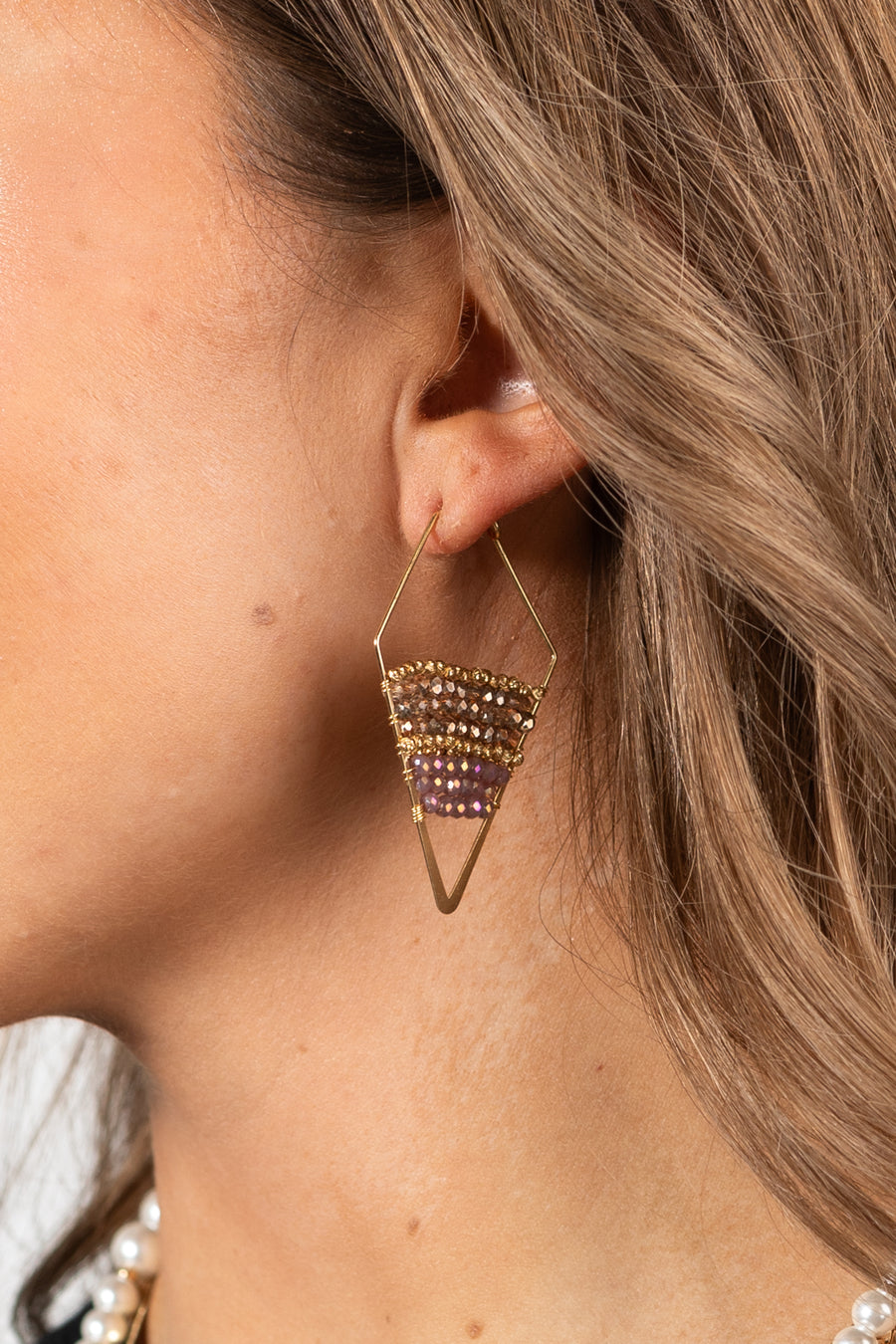 Elliana Beaded Trapezoid Earrings