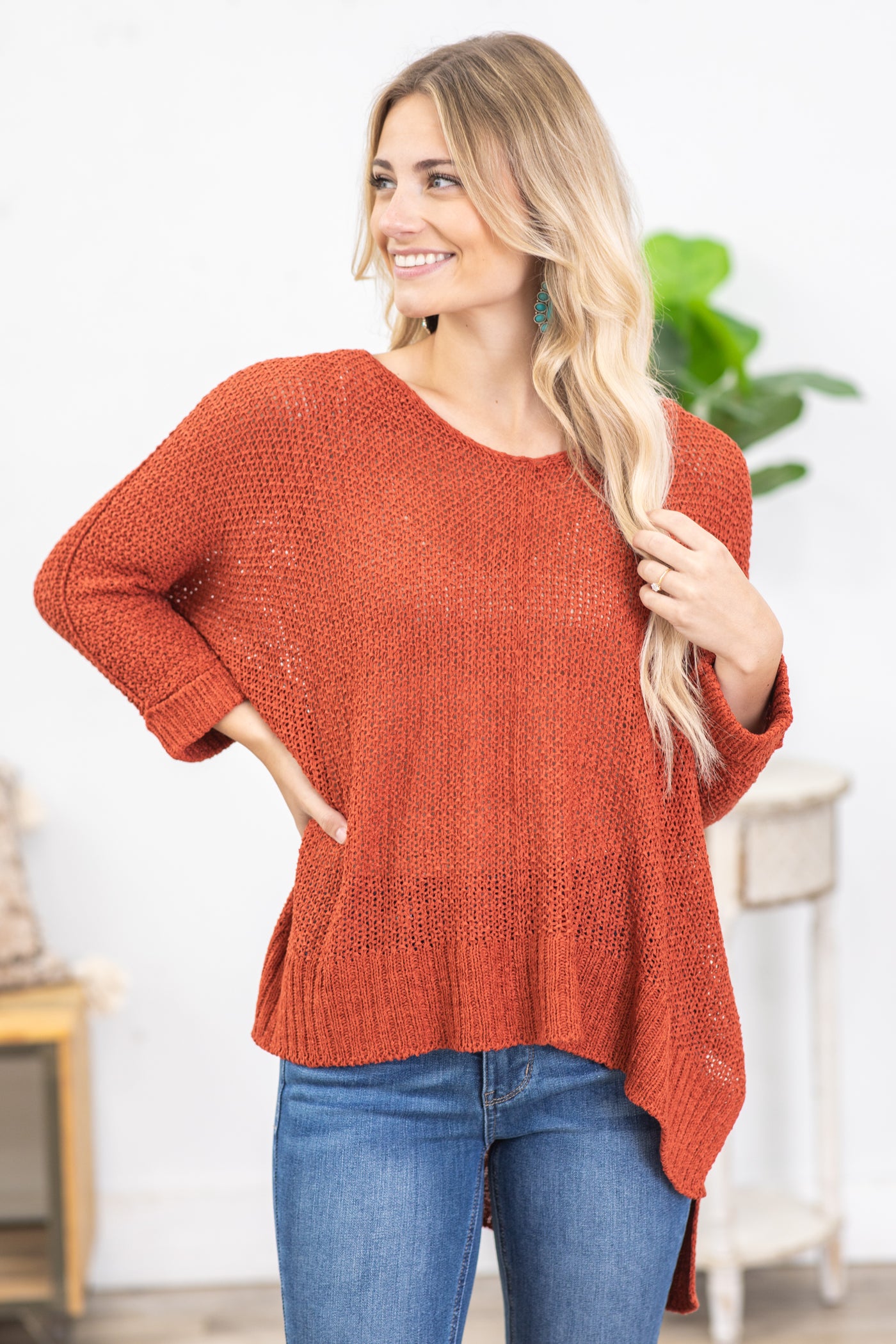 Boyfriend Fit Sweater Knit Top