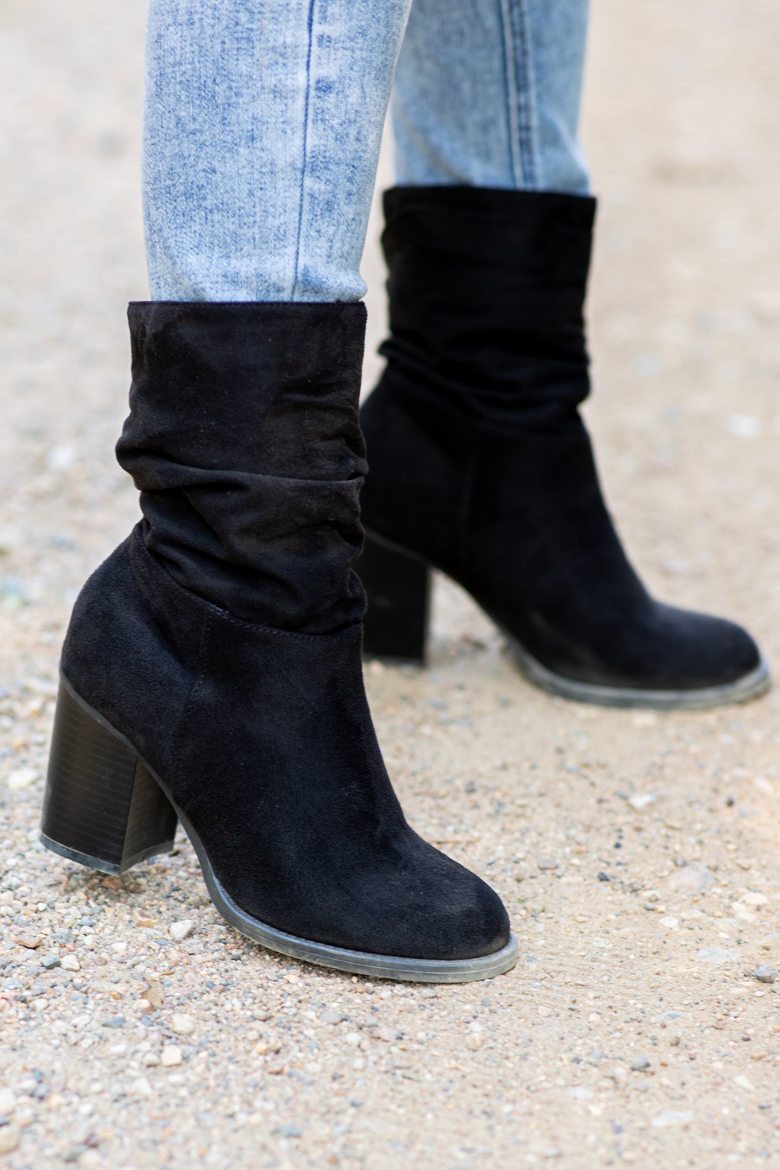 Mid calf booties with on sale heels