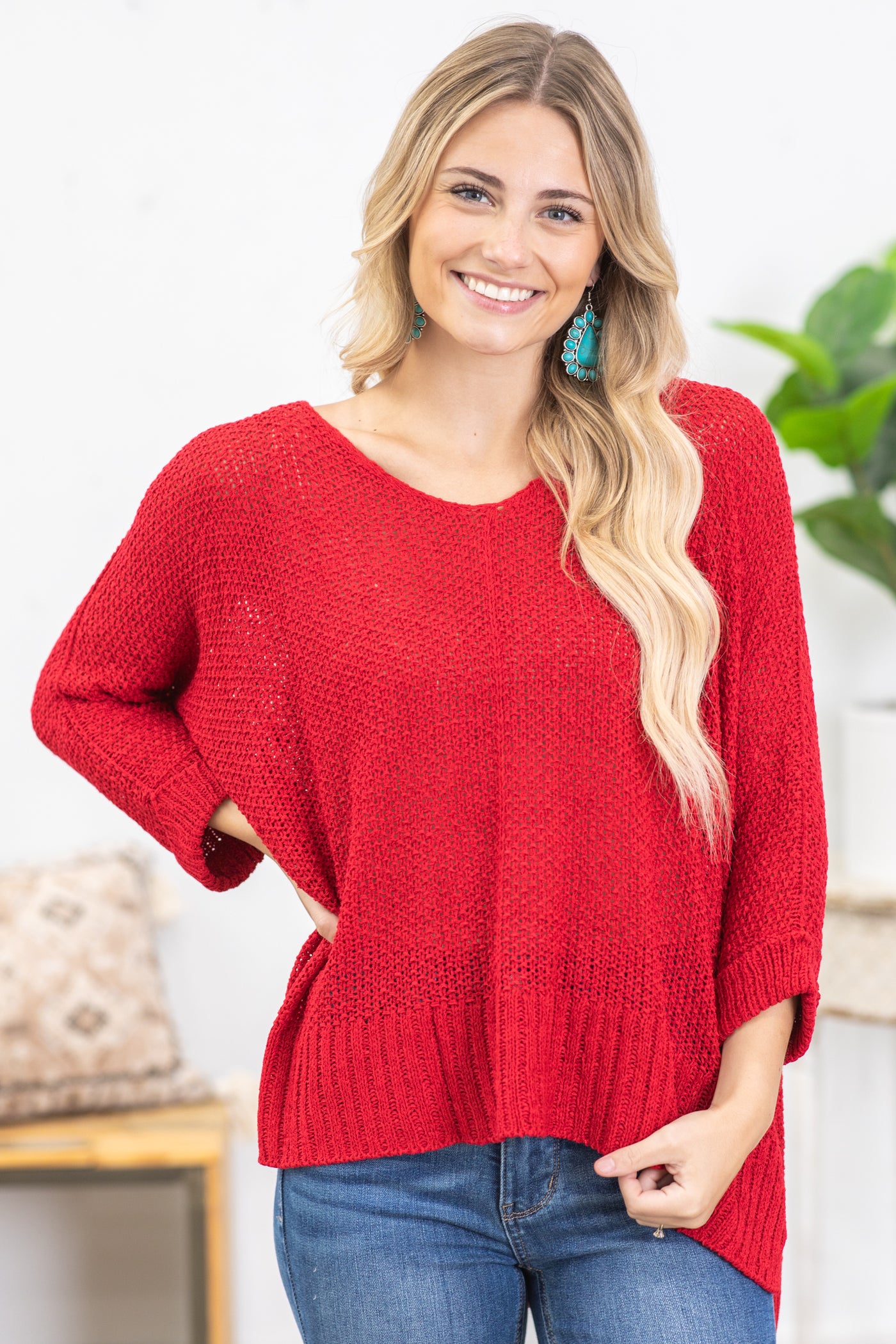 Boyfriend Fit Sweater Knit Top