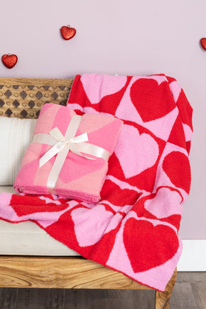 Heart Checkerboard Pattern Blankets