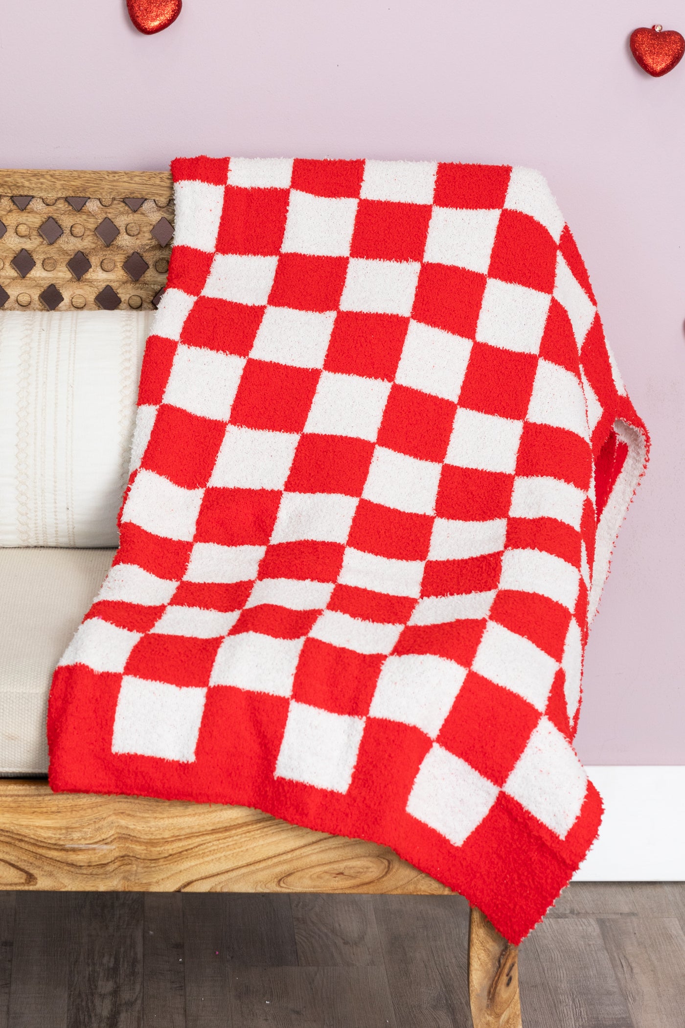 Valentine's Checkerboard Print Blanket