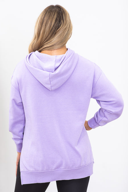 Light Lavender Pigment Dyed Fleece Hoodie