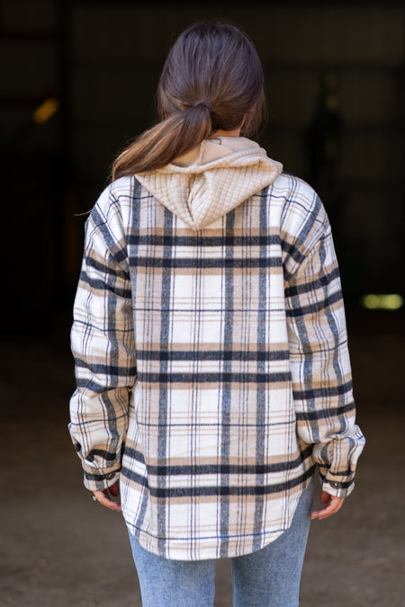 Black and Tan Plaid Shacket