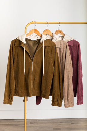 Corduroy Hooded Jacket