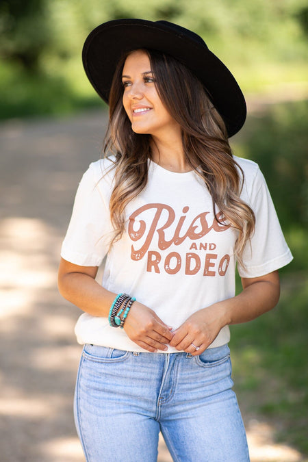 Ivory and Rust Rise and Rodeo Graphic Tee - Filly Flair