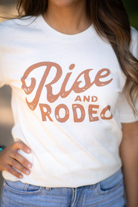 Ivory and Rust Rise and Rodeo Graphic Tee - Filly Flair