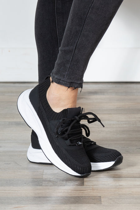 Knit Lace Up Sneakers