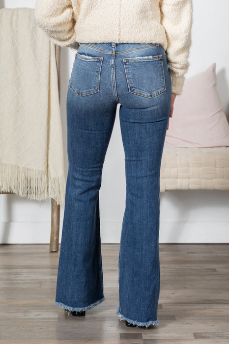 Judy Blue Button Fly Distress Knees Jeans