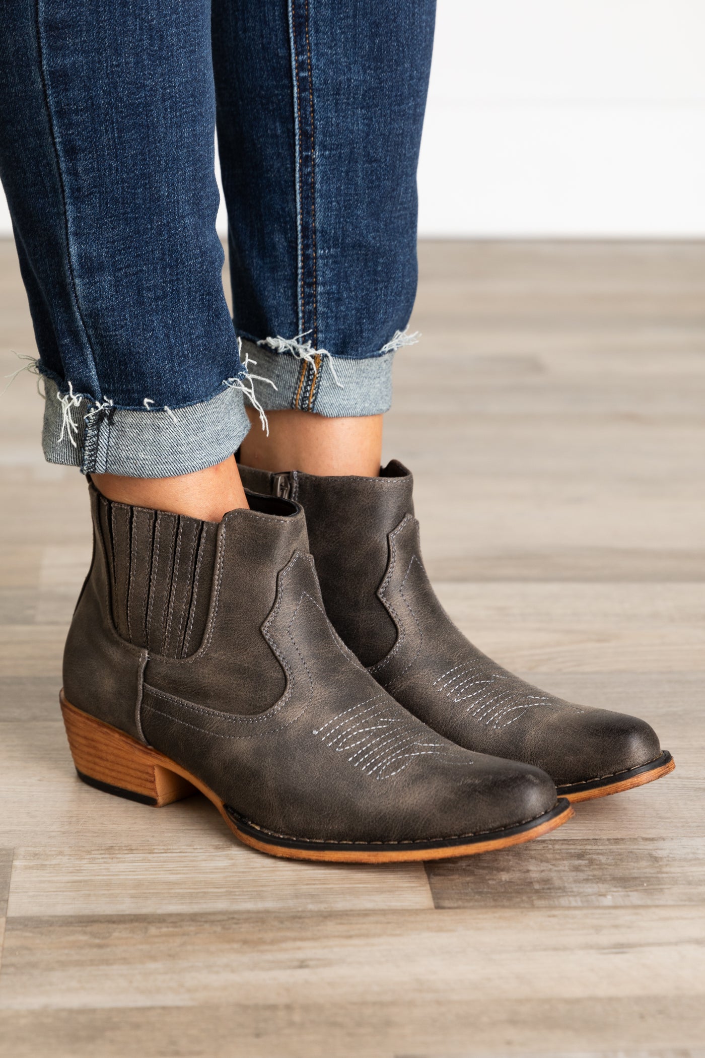 Pointed Cowgirl Bootie With Zipper