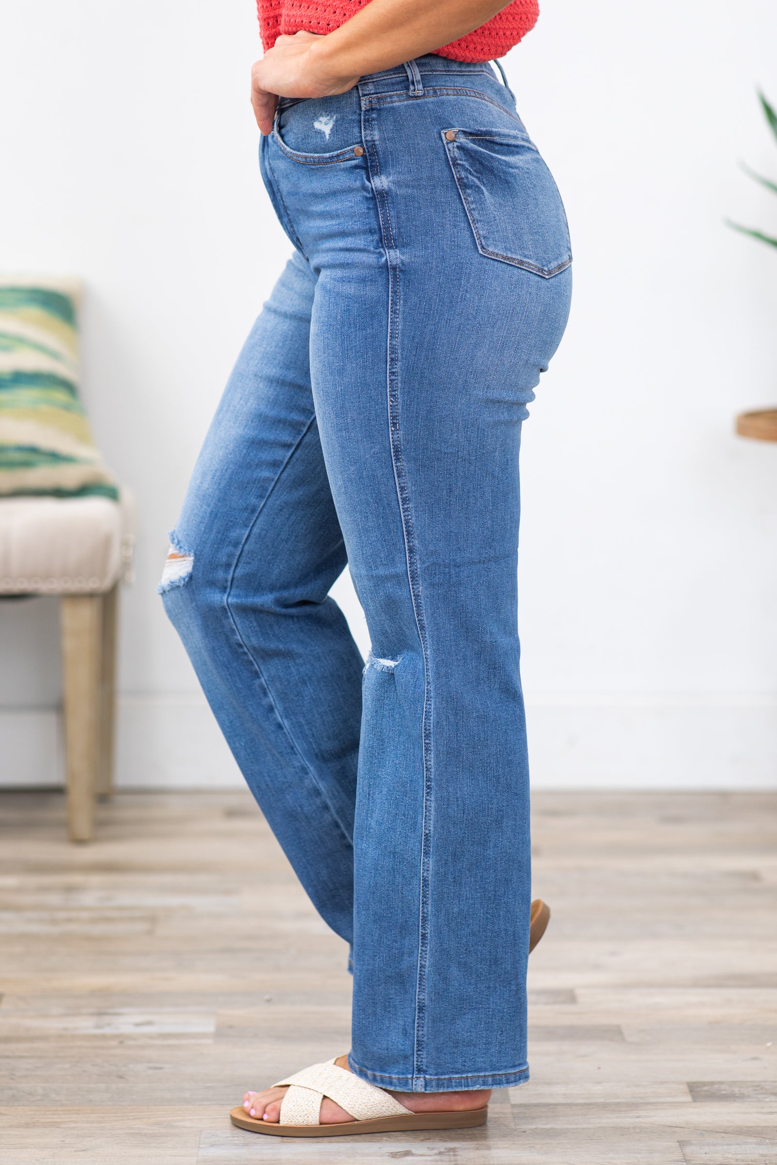 Tummy control 2025 straight leg jeans