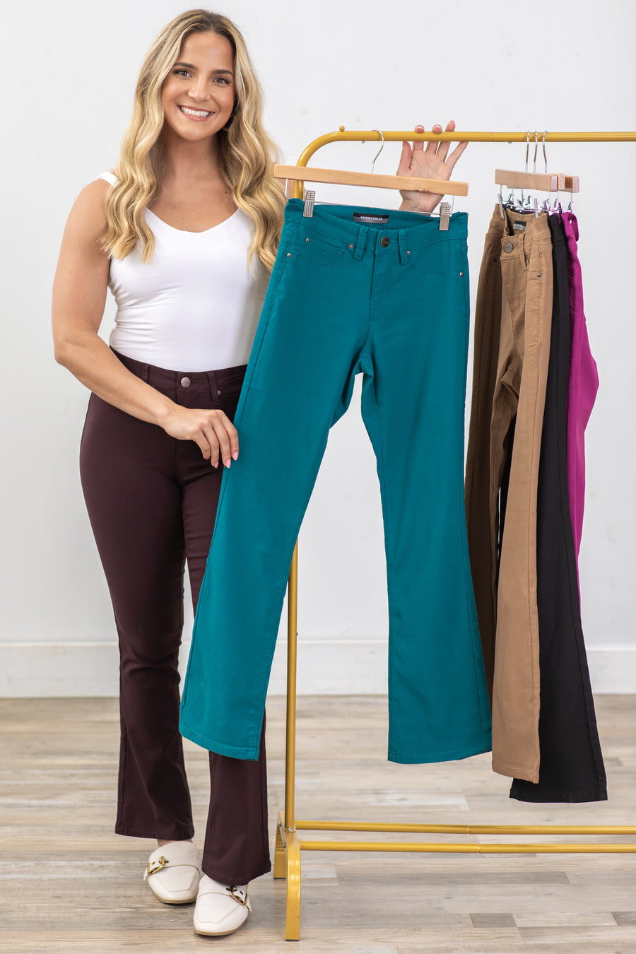 YMI Hyperstretch Mid Rise Bootcut Pants