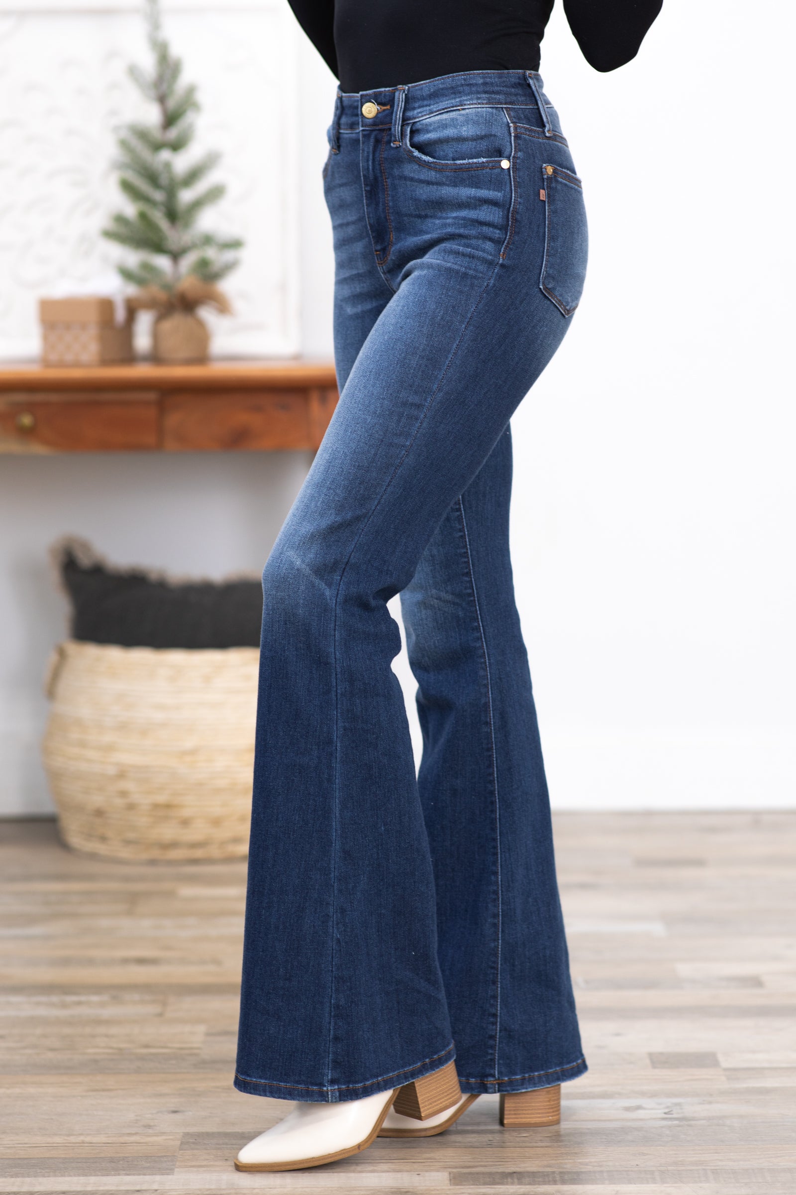 Dark wash best sale flare jeans