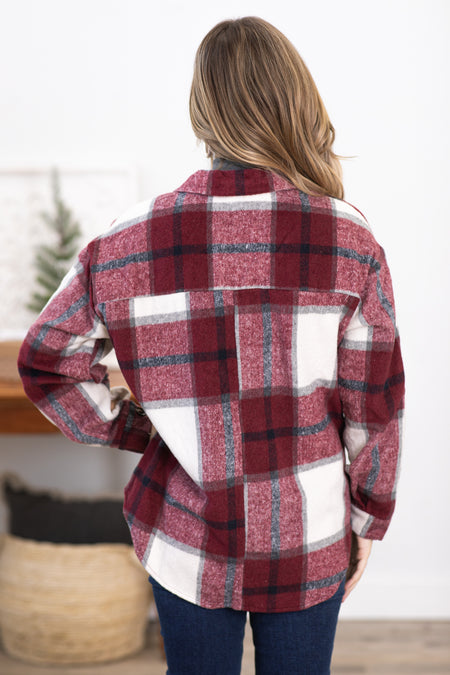 Burgundy Plaid Shacket