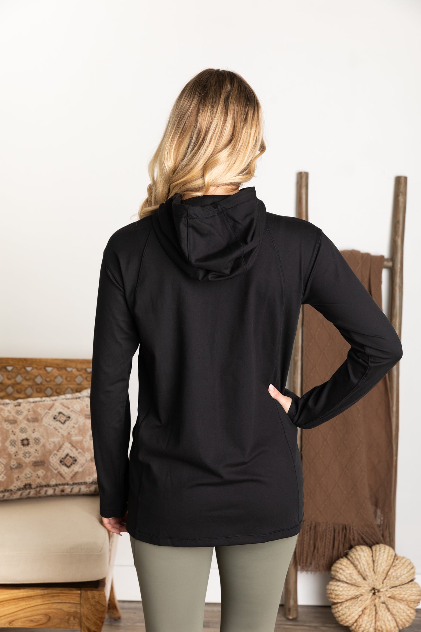 Padded Front Hoodie Pullover Top