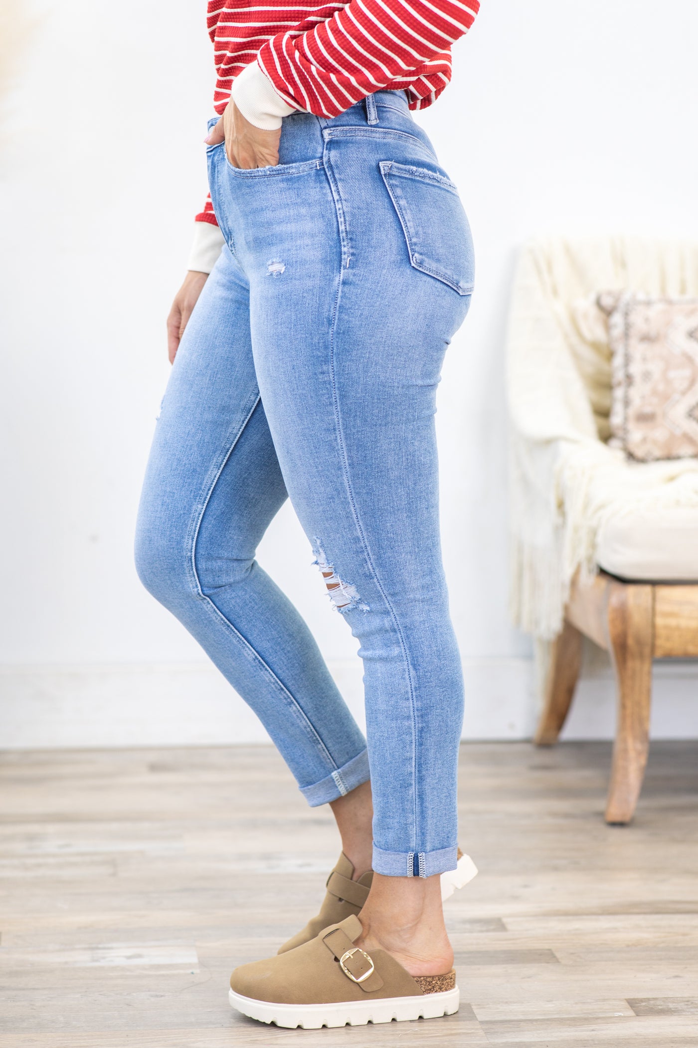 Lovervet High Rise Roll Up Skinny Jeans