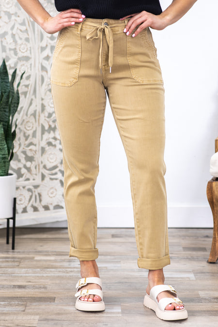 Judy Blue Khaki Pull On Jogger Jeans