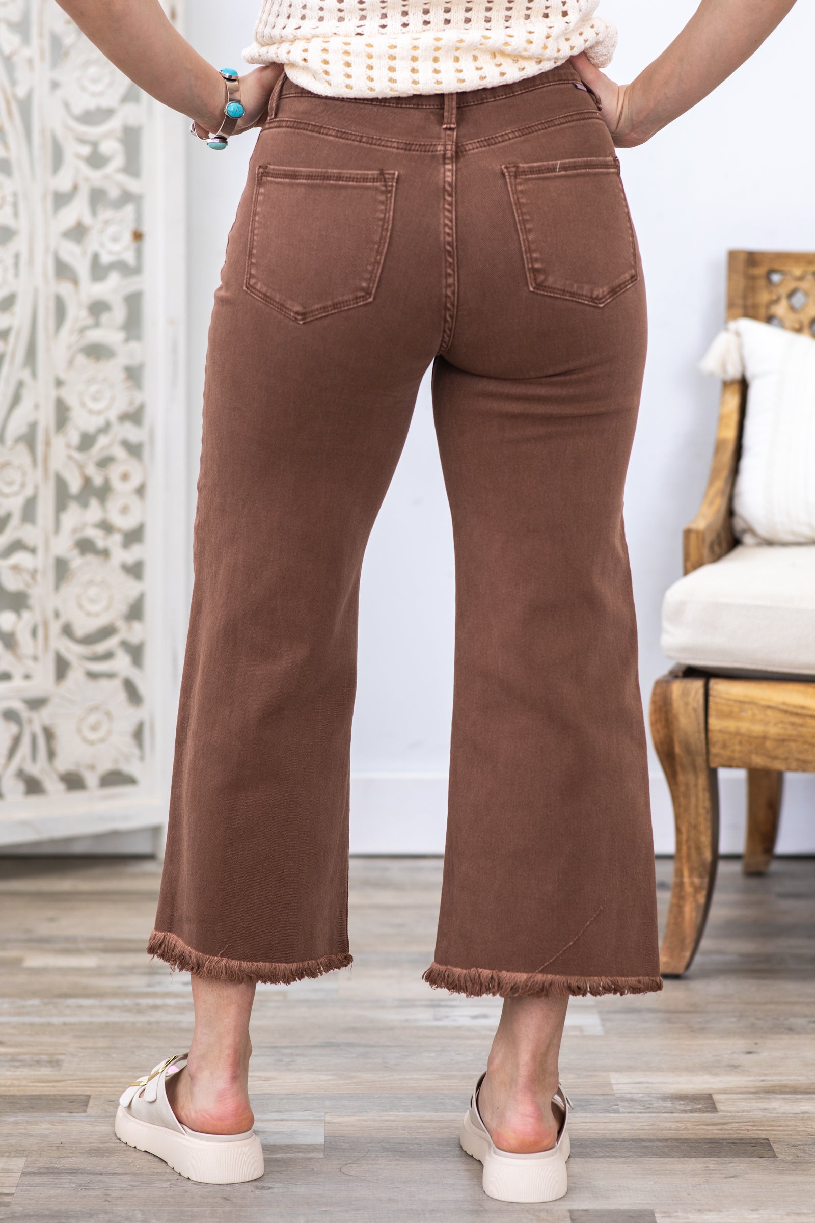 Risen Espresso Wide Leg Tummy Control Jeans · Filly Flair