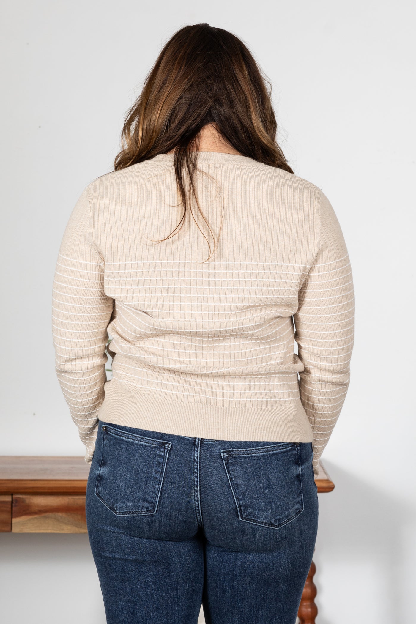 Textured Stitch Stripe Pullover Sweater