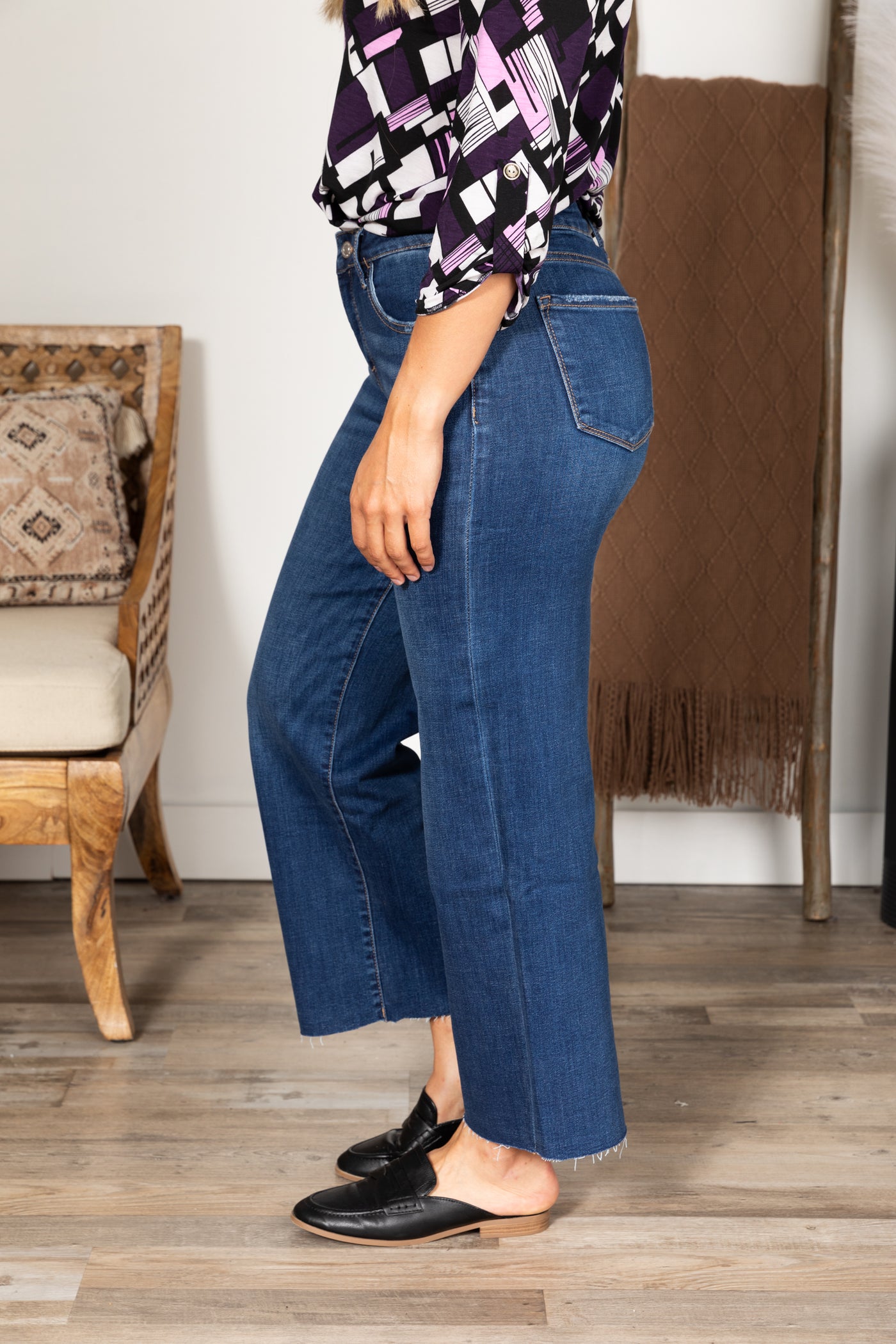 Lovervet Tummy Control Mid Rise Wide Leg Jeans