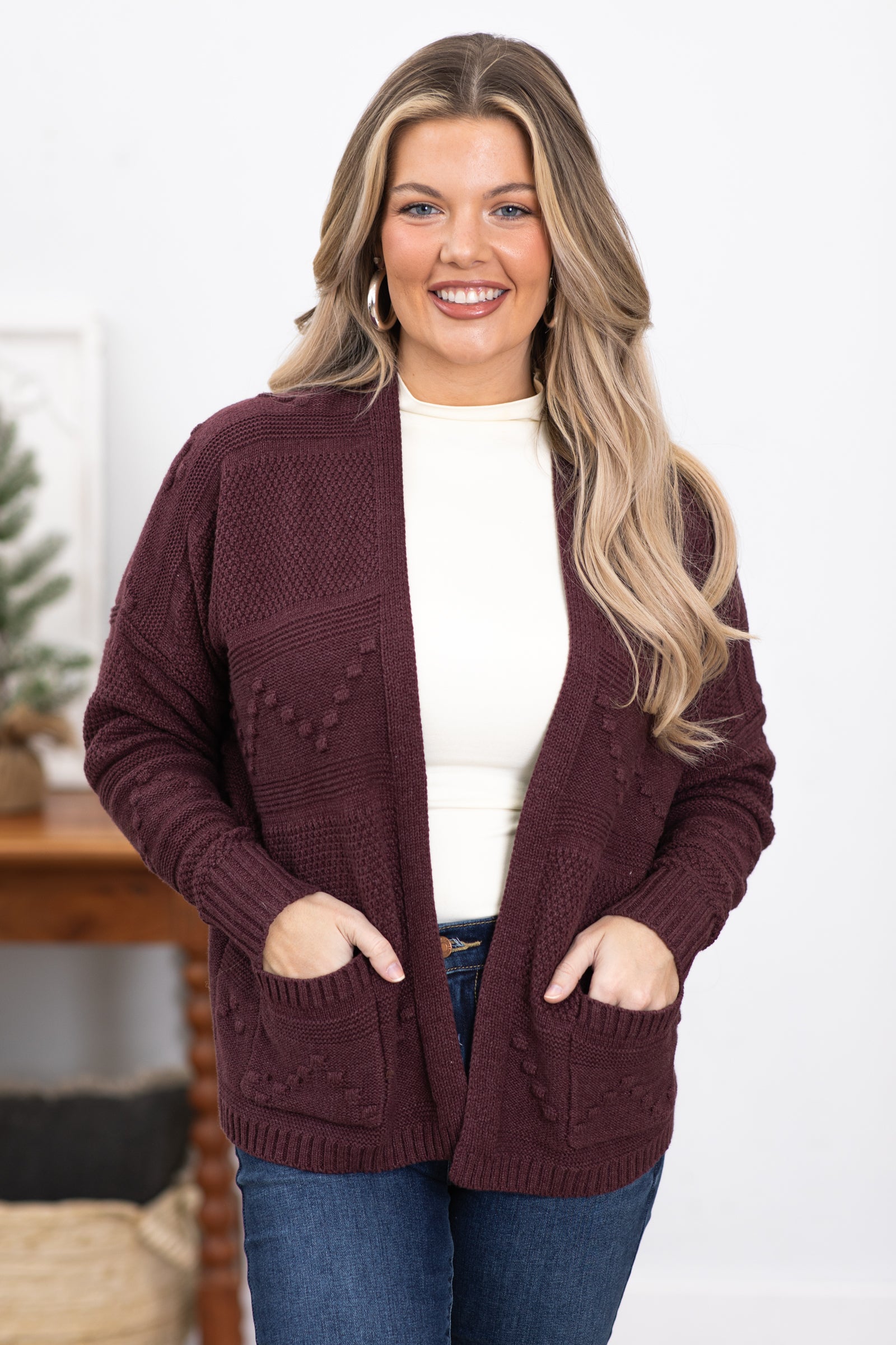 Dark mauve outlet cardigan