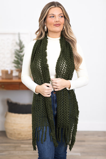 Olive Fisher Net Fringe Trim Scarf