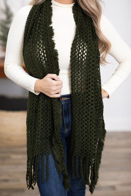 Olive Fisher Net Fringe Trim Scarf