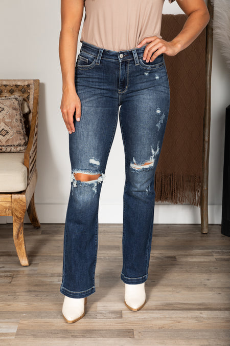 Judy Blue Bootcut Knee Distressed Jeans