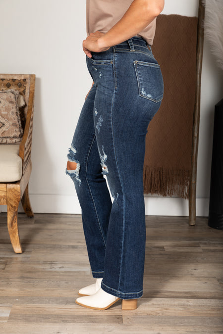 Judy Blue Bootcut Knee Distressed Jeans